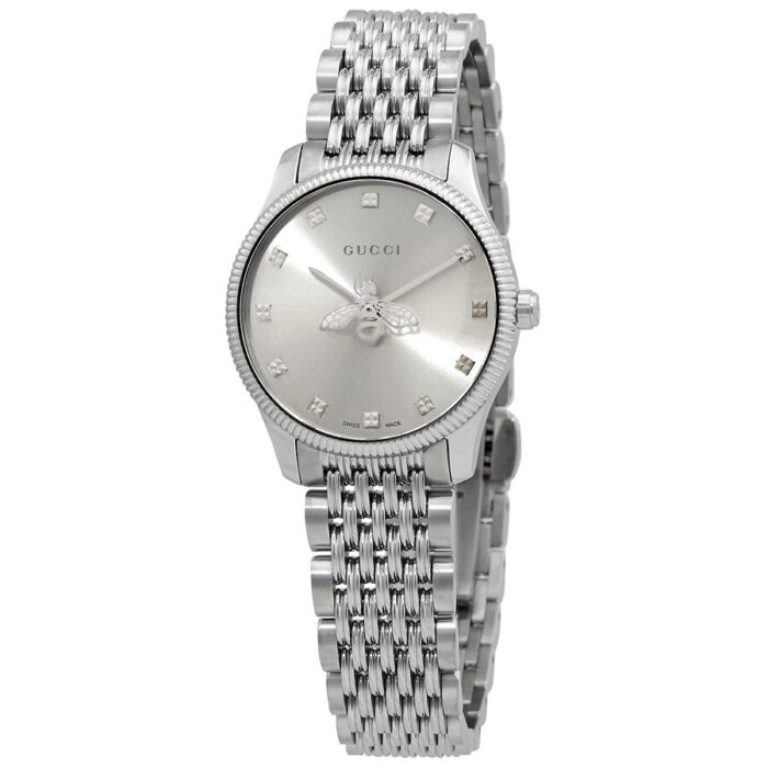 Gucci G-Timeless Silver Dial Bracelet Watch