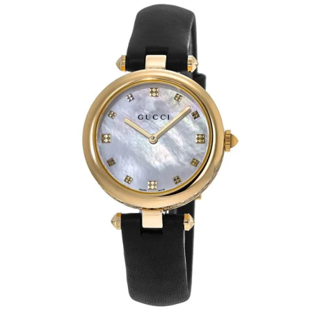 Gucci Diamantissima Mother-of-Pearl Leather Strap Watch